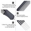 Gjinxi 4Pcs Black Combs with Metal Prong, Carbon Lift Teasing Combs with 5 Stainless Steel Pins, Teasing Comb with Metal Pick Combs for Women, Salon Teasing Back Combs for Hair Styling