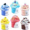 6Pack Dual Color Slime Toy - Butter Slime with Cake Charms Included,Super Soft & Non-Sticky,Educational Stress Relief Toy,Birthday Gifts for Girl and Boys.