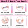 Manicure Set Women Nail Clipper Set Travel Manicure Kit with Glass Nail File Stainless Steel Nail Clippers with Case Nail Grooming Kit Nail Kit Nail Personal Care Set Gift for Women