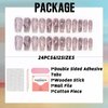 IMSOHOT Long Press on Nails Coffin Glitter Fake Nails Shiny Pink Rhinestone Full Cover False Nails Glue on Nails Luxury Ballerina Artificial Acrylic Nails for Women 24Pcs