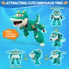 Super Wings Transformer Toys, 2 in Tino Dinosaur Transformer Figures Toys, 2 in 1 Mode Rescue Bots Action Figure Toys for 3-5 Year Old Boys Girls, Plane Toys for Toddlers Kids Age 3 4 5 6 7 8+