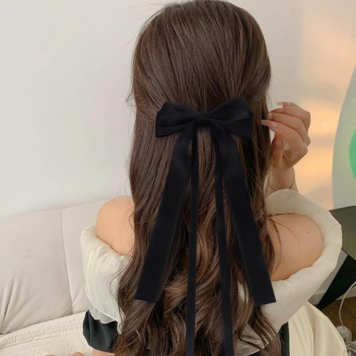 Tassel Ribbon Bow Hair Clips Bowknot Hair Clip 2Pcs Hair Bows Clips for Women Girls Bow Hair Barrette Bow Ribbon Hair Clip Bowknot Hair Ribbons for Women Ribbon Bows Hair Clips