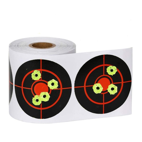 GearOZ Splatter Target Stickers, 3 Inch Reactive Paper Targets, 250 Pcs Adhesive Shooting Targets with Fluorescent Green Impact for BB Gun, Pellet Gun, Airsoft, Rifle Shooting Practice