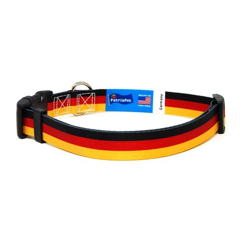 German Dog Collar | German Flag | Quick-release Buckle | Made in NJ, USA | for Small Dogs