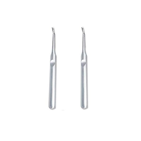 KDDOM 2 Pcs Stainless Steel Cuticle Pusher Remover Dead Skin Fork Trimmer Professional Cuticle Trimmer