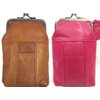 100'S 2pc Two Color Set Genuine Soft Leather Cigarette Case with Lighter Pocket Fit 100mm, 84's HOT Pink + LT. Brown