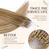 KiiKiiGirl Virgin Microlink Hair Extensions - Human Hair,20inch Micro link Hair Extensions Human Hair Micro Beads Hair Extensions Human Hair Chocolate Brown to Caramel Blonde 30G/Pack