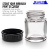 Master Airbrush (Pack of 10 TB-001 Empty 3/4 Ounce (22cc) Glass Jar Bottles with Plastic Lids - Replacement Jars, Paint Storage Bottles - Jars Screw Into Siphon Feed Airbrush Lid Adaptor Assemblies