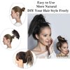 Claw Clip Messy Hair Piece Tousled Updo Messy Hair Bun Hair Scrunchies Synthetic Wavy Curly Chignon Hair Extension Ponytail Hairpieces for Women (Black)