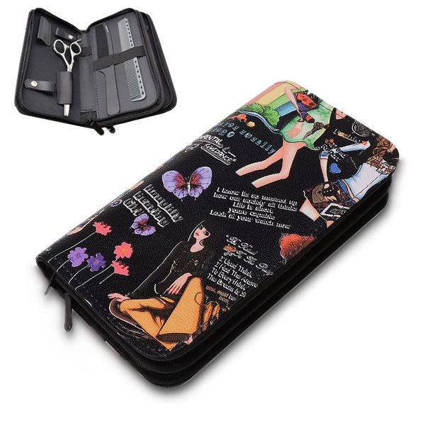 Hair Scissors Storage Case, Waterproof Hairdressing Tools Storage Bag Hair Salon Scissors Comb Barber Tool Case Pouch for Hairdresser