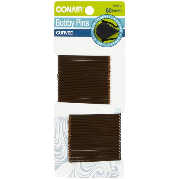 Conair Curve Bobby Pins, Brown