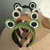 ZHOUMEIWENSP Frog Big Eyes Headband for Women Girls SPA Skin Care Facial Hair Band Makeup Washing Hair Accessories (Green)