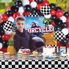 72 Pieces Motorcycle Truck Party Decorations Dirt bike Motocross Backdrop Tablecloth with Balloons Extreme Motorcycle Truck Theme Decor Set for Boy Girl Birthday Party Supplies (Motorcycle Theme)