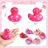 2 Inch Valentine Rubber Duckies with Valentine's Day Gift Cards Heart Ducks Love Small Rubber Ducks Cute Duck Bath Tub Pool Toys for Classroom Exchange Carnival Party Favors Game Prizes(12 Pcs)