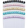 MARY LAVENDER Side Hair Comb with Pearls Rhinestone for Women Hold Bangs Hair Twist Comb French Twist Hair Pin Clips Hair Accessories Decorative Comb for Women Kids Girls 5pcs