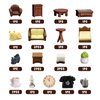 23pcs Brown Dollhouse Mini Furniture Kit Decoration DIY Accessories Including Dining Room Sitting Living Bedroom Set Toys for Baby Boys Children Girls Dollhouse Accessories