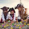 YUJUN Diving Gem Pirate Toys Colorful Pool Acrylic Diamonds Pirate Treasure Chest Gold Coins with Underwater Swimming Throw Pirate Toy for Kids Birthday Summer Swimming Pool Party Favor