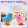 SAURAWAN 4PCS Chick Plush Wind Up Toys, Novelty Baby Chick Toys - Wind Up Easter Toys for Kids and Toddlers, Chicken Windup Toys for Easter Basket Stuffers, Party Favors - Animals Plush Wind Up Toy