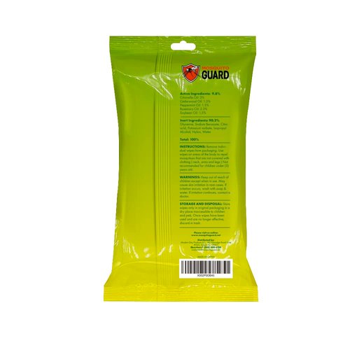 Mosquito Guard Mosquito Repellent Wipes Travel - DEET Free 20 Bug Wipes Repellent Individually Wrapped - Travel Size Mosquito Repellent For Patio - Camping Bug Repellent Wipes - Insect Repellent Wipes