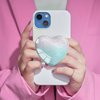 Ksadiye Expandiing Moblile Cell Phone Grip Heart Shape Glass Holder for Smartphones, Cellphone Collapsible Stand（ Rose Gold Green