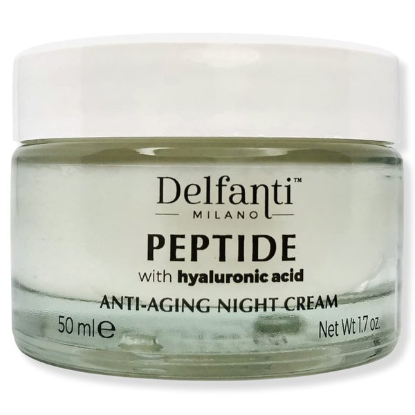 Delfanti-Milano • PEPTIDE with Hyaluronic Acid • ANTI-AGING NIGHT CREAM • Made in Italy