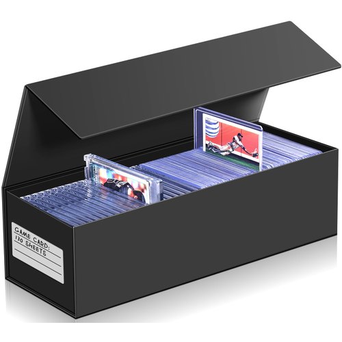 1 Pack Trading Card Storage Box, Magnetic Closure Toploaders Card Storage Protectors Holding 900+ Sleeved Cards Fit for MTG TCG and Sport Cards
