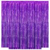 5 Pack Purple Fringe Backdrop 3.2ft x 8.2ft Foil Curtain Tinsel Foil Fringe Curtains Backdrop Tinsel Backdrop Streamers for Birthday Curtain Party Decoration Wedding Christmas Decoration (Purple)