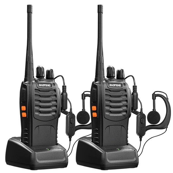 Baofeng Walkie Talkies bf-888s Rechargeable Two-Way Radios for Adults Long Range Handheld Communicator Professional UHF Interphone 2 Pack Walky Talky Set with Earpiece,Li-ion Battery and Charger