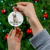 Funny Personalized Name Polish Lowland Sheepdog Cream Grey Gifts 2025 Christmas Tree Ornaments Circle Ceramic