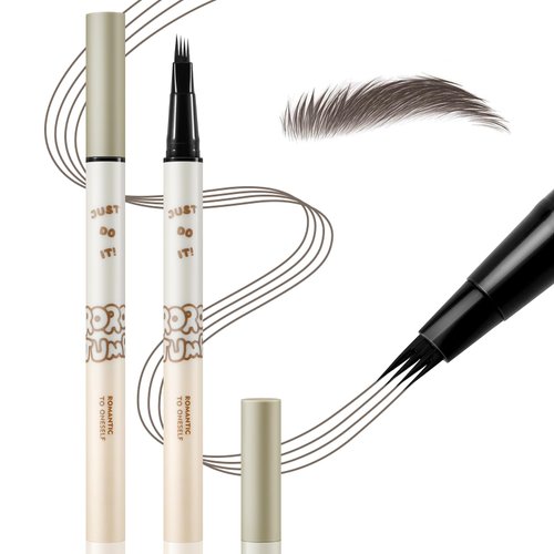 Apooliy Waterproof Eyebrow Pencil Microblading Liquid Brow Pen,Micro 4 Point Eyebrow Gel,Long-Lasting,Creates Natural Looking Brows Effortlessly