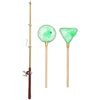 Miniature Fishing Rod 1Set of Miniature Fish Rod Fishing Net Mini House Fishing Rod Models for 1:12 Dollhouse Garden Beach Pond Accessories（Green） Dollhouse Min Fishing Pole