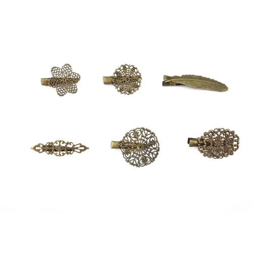 yueton Pack of 6 Vintage Leaf Flower Shape Hair Clip Headwear Lady Hair Accessories