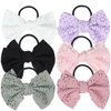 Sither 6pcs Bow Hair Tie for Girls Cute Color Hair Tie Rubber Band Elastic Hair Accessories for Party Girl's Gift