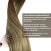 Sunny Ombre Human Hair Weft Extensions Brown Sew in Hair Extensions Balayage Dark Brown Faded Light Brown Mix Blonde Hair Wefts Human Hair Sew in Straight Hair Bundles for School 100g 18inch