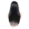 Baruisi Long Black Grey Wig Silky Straight Synthetic Heat Resistant Side Bangs Halloween Costume Hair Wigs for Women
