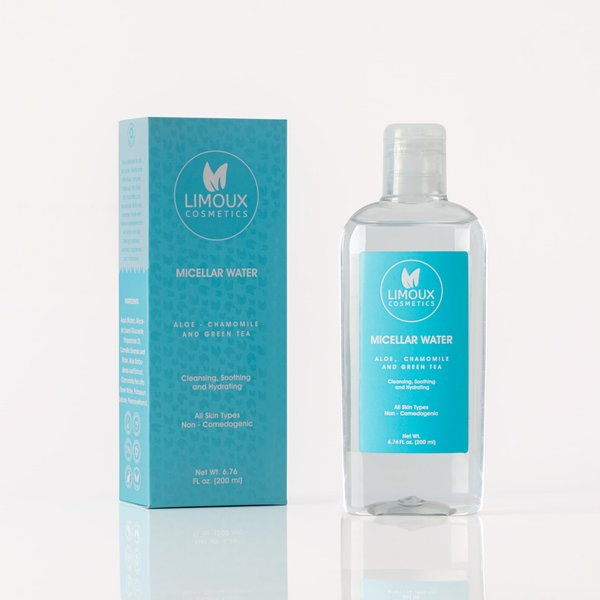 Limoux Cosmetics Micellar Water - All Skin Types - Cleansing, Soothing and Hydrating - Non-Comedogenic - Aloe, Chamomile and Green Tea