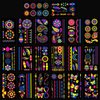 MCPINKY 25 Sheets Glow in The Dark Temporary Tattoos, Face Tattoo Stickers Fluorescence UV Neon Body Tattoo Waterproof Tattoo Stickers for Women Men Rave Festival Accessories Party Supplies