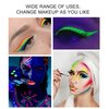 MAEPEOR Neon Face Body Paint Palette 10 Colors Glow In The Dark Eyeliner Painting Palette Neon Fluorescent Water Activated Face and Body Paint with Brush for Halloween Christmas (Set 02)