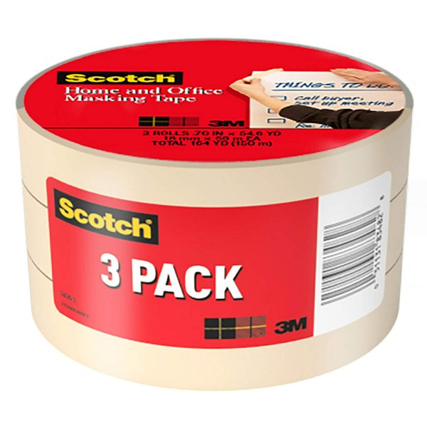 Scotch Home and Office Masking Tape, 3 Count (3436-3)