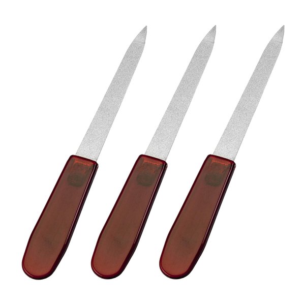 REFINE Sapphire File, Metal Nail File for Manicure Pedicure, 3 Count