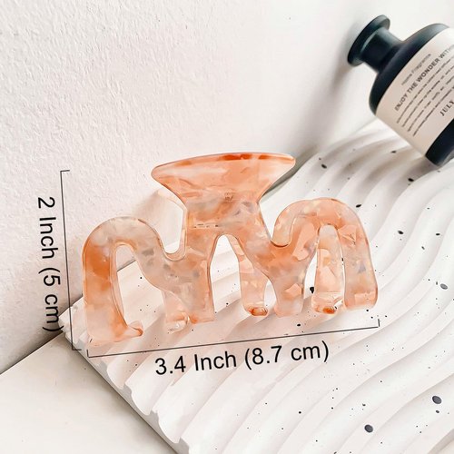 Hair Claw Clips for Thin Thick Hair 3.4 Inch Acrylic Hair Claws Banana Clips Jaw Clips French Style Barrettes Hair Clip Accessories for Women Girls (3 Pack)