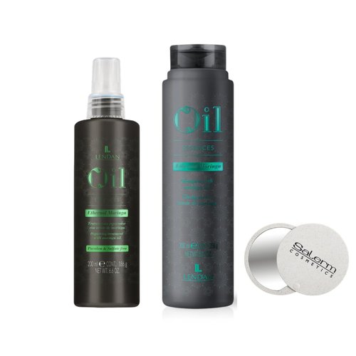 Moringa Oleifera Shampoo & LEAVE IN Conditioner Set - for Hair Growth, Repair & Shine - 6.6 oz - 100% vegan - includes mini mirror