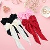 4 PCS Hair Bows Cute Hair Clips for Women Hair Ribbon Tassel with Long Tail Hair Bows Hair Accessories Silky Satin Barrettes Ponytail Holder Bow for Valentine's Day