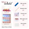 Artquee French Tips Press on Nails Short Clear Pink Fake Nails Oval Cute Acrylic False Nail Full Cover Glossy White Edge Designs Stick on Fingernails for Women 24PCS