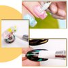 TAORANJU Nail Art Acrylic Pen Brushes, 5 Pcs Rhinestone Nail Art Brushes Dual Tipped Silicone Nail Art Sculpture Pens Nail Polish Brushes for 3D Effect Shaping Drawing Dotting Tools