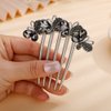 Jumwrit Wedding Crystal Hair Comb Long Rhinestone Butterfly Hair Side Comb Vintage Bride Bridesmaid Headpiece Bridal Hair Clip Comb Jewelry for Women Girls(Grey)