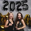 KatchOn, 16 Inch 2025 Black Balloons - New Years Eve Party Supplies 2025 | 2025 Balloons Black for Happy New Year Decorations 2025 | New Years 2025 Black Balloons for Senior Night Decorations 2025