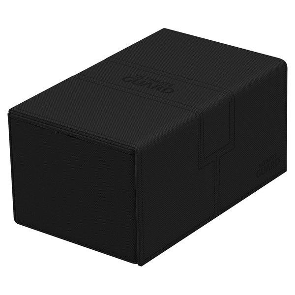 Ultimate Guard Flip 'n' Tray 160+, Deck Case for 160 Double-Sleeved TCG Cards + Dice Tray, Black, Independent Magnetic Closure & Microfiber Lining