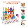 JYCHX Montessori Wooden Bead Sorting Toy Set with Fishing, Stacking Blocks, Beads and Matching Shape Stackers for 3 4 5 + Years Old Boys/Girls STEM Preschool Learning Toys for Gifts