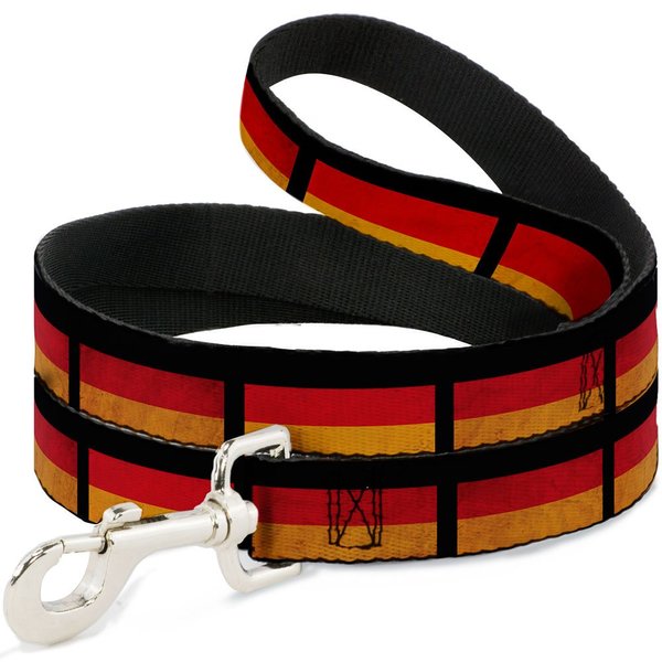 Buckle-Down Pet Leash - German Flag Distressed - 4 Feet Long - 1" Wide